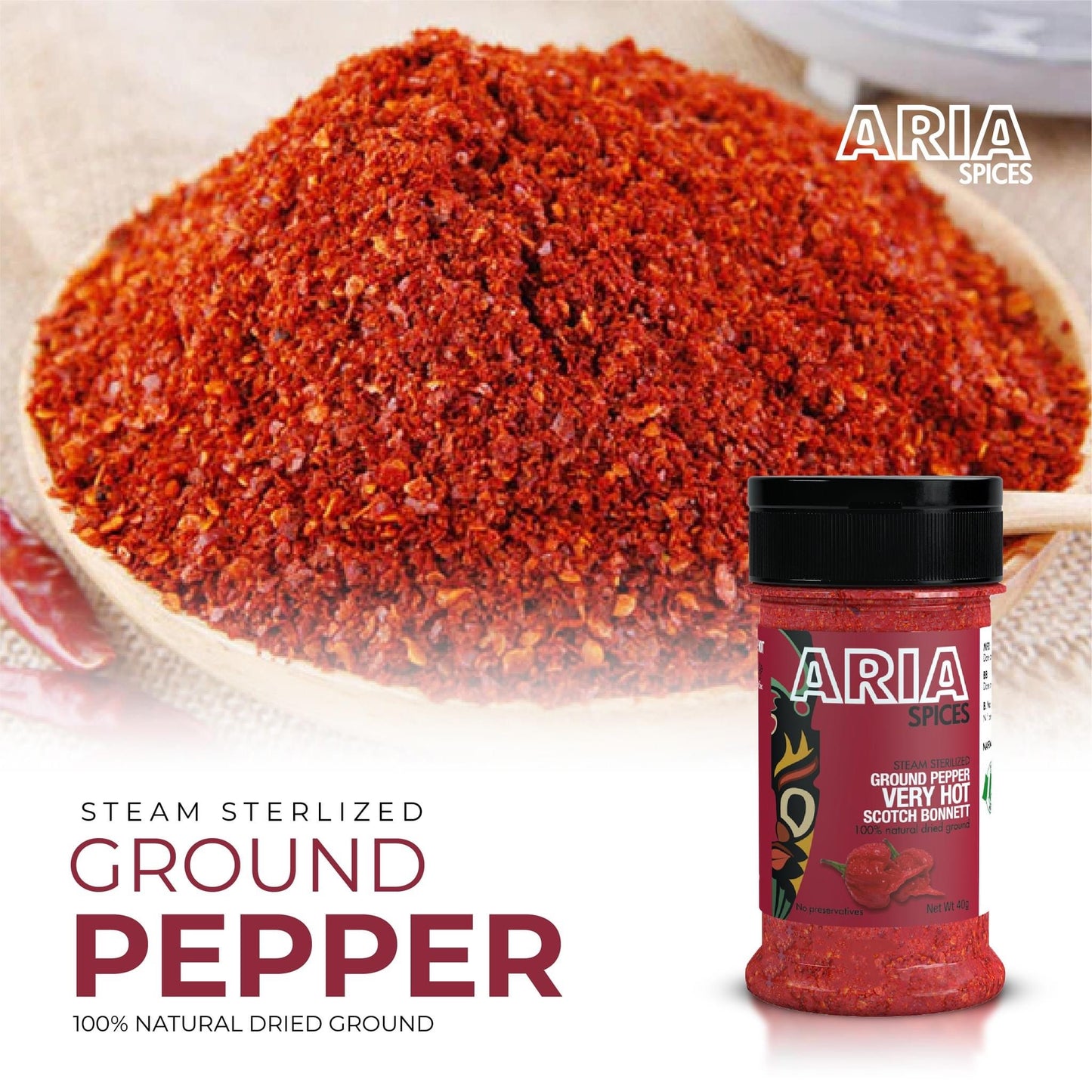 Aria Spices - Scotch Bonnet Pepper (Very hot) Powder