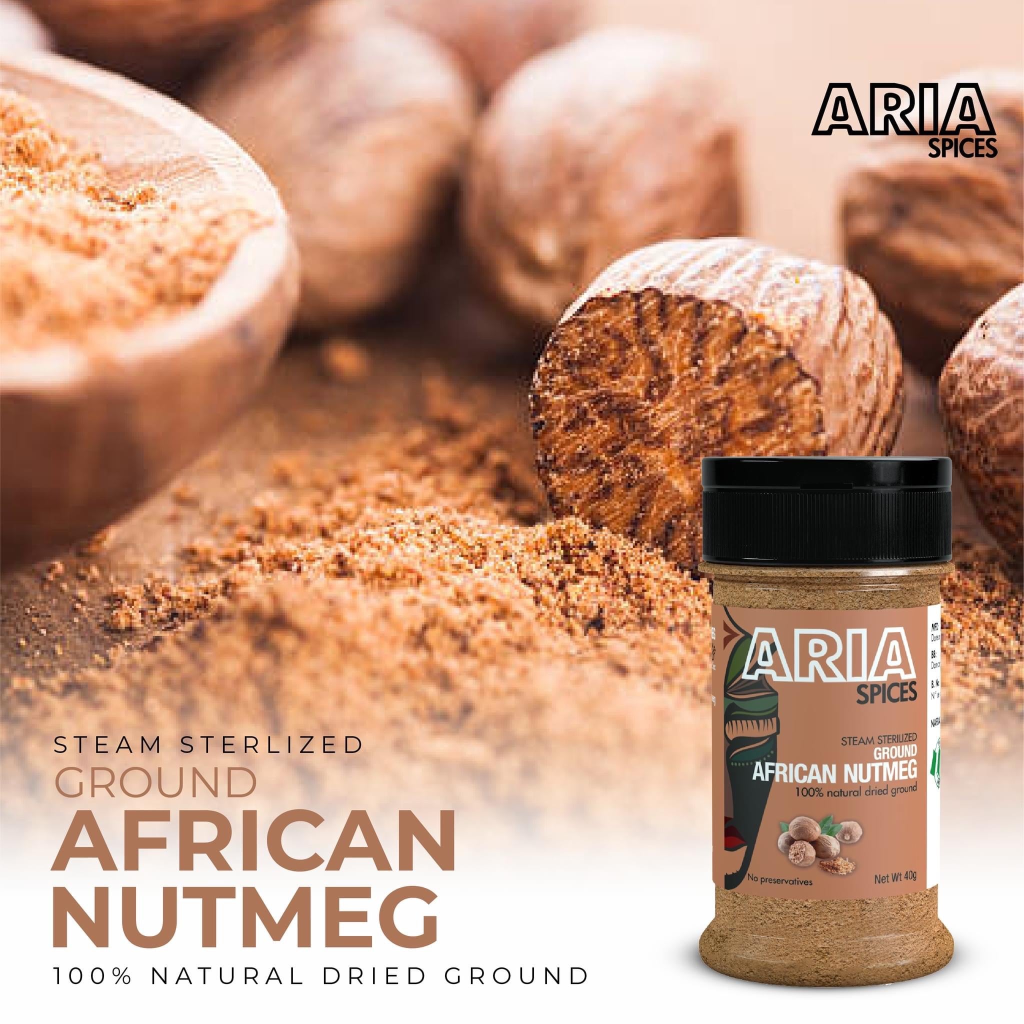 Aria Spices - African Nutmeg Powder – Eezy Kitchen UK